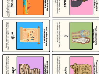 Subordinating conjunction cards - Ancient Egypt