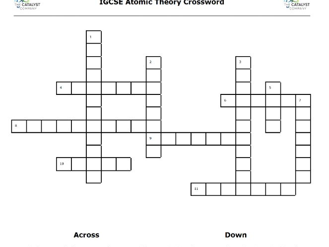 IGCSE Atomic Theory Crossword