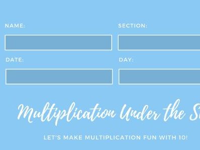 MULTIPLICATION WORKSHEET