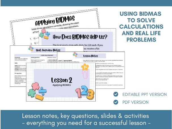 Applying BIDMAS | Lesson Notes, Slides & Activities | Year 6