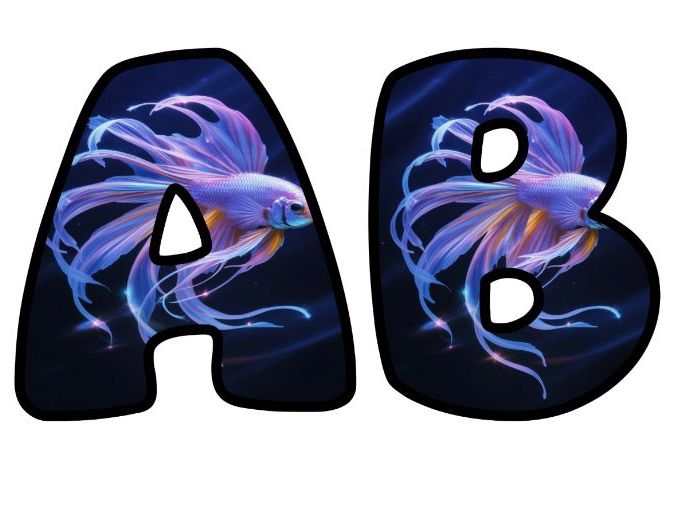Fish Sea Ocean Classroom Display Lettering Set | Upper & Lowercase Letters, 0-9 and Signs