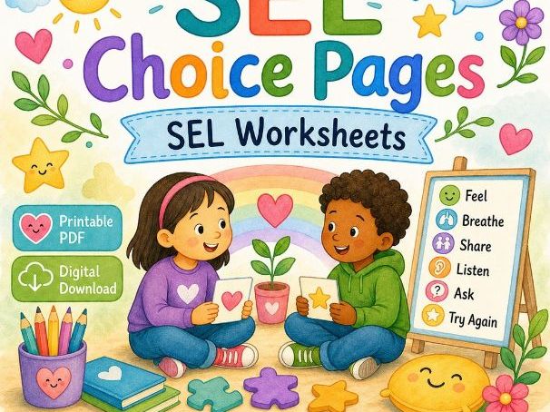 SEL Choice Pages | SEL Worksheets | Printable PDF | Digital Download