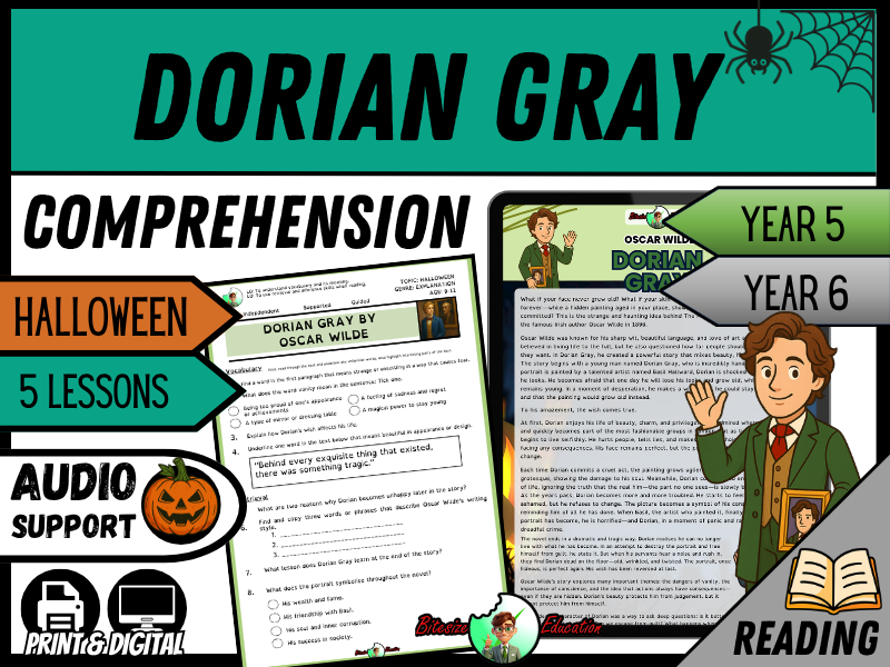 Dorian Gray | Halloween | Reading Comprehension | Year 5/6