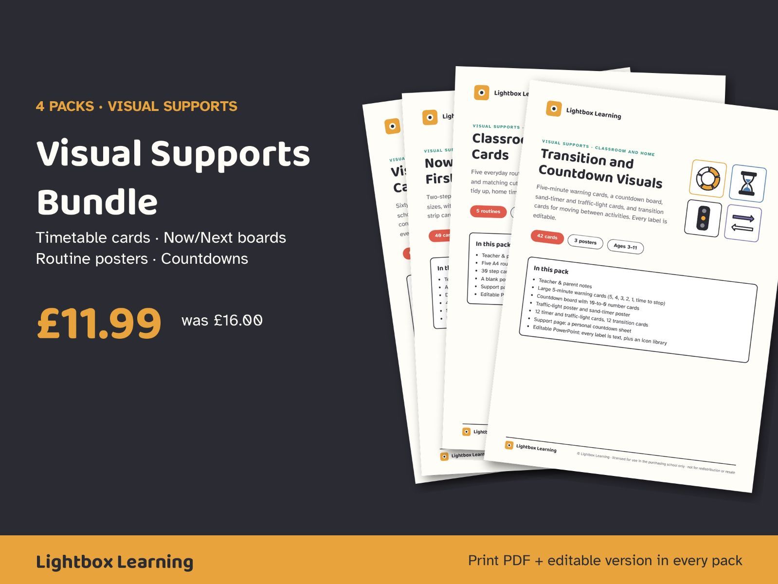 Visual Supports Bundle - Timetable Cards, Now and Next Boards, Routines and Countdowns