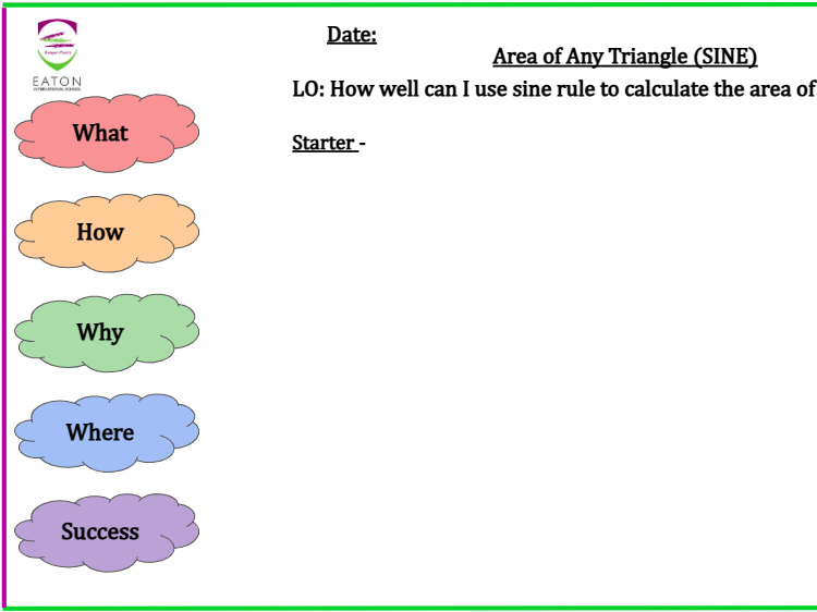 Area of Any Triangle (SINE)