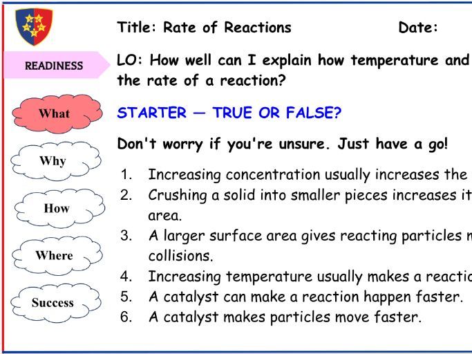 Rates of Reactions - Lesson 2 of 2