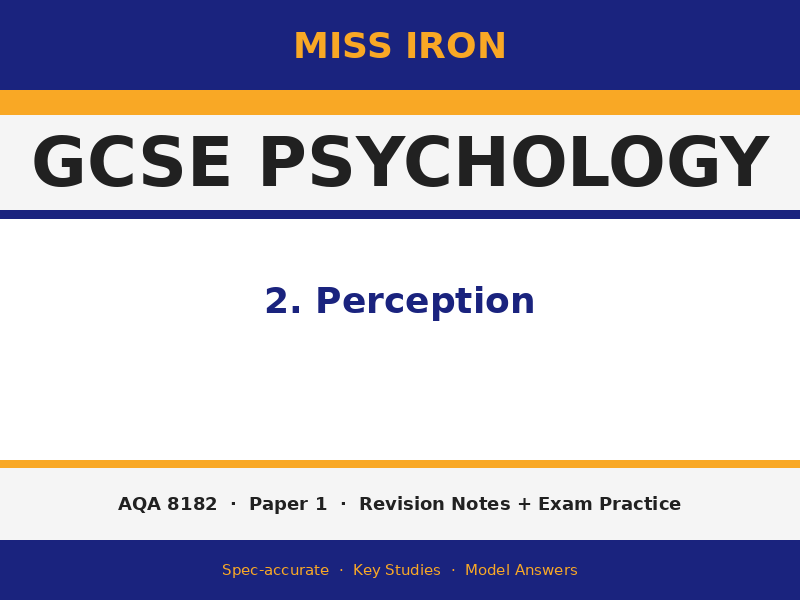 AQA GCSE Psychology (8182) – Perception Revision Pack | Paper 1