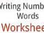 Writing in words worksheet