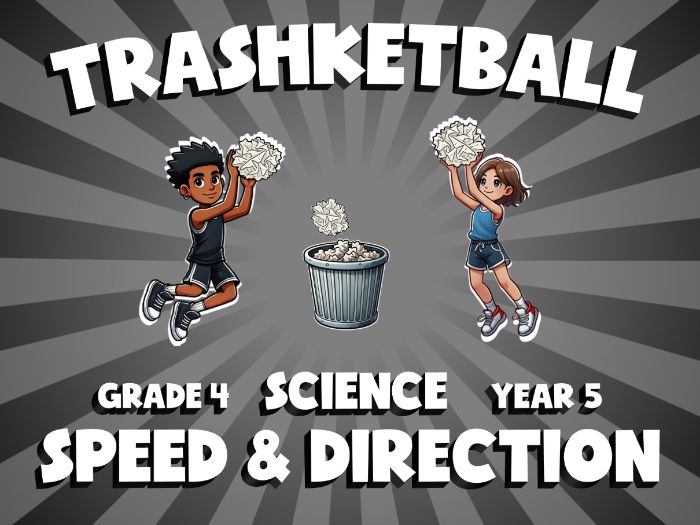 Speed & Direction TRASHKETBALL Science Game | No-Prep Year 5 Review Activity