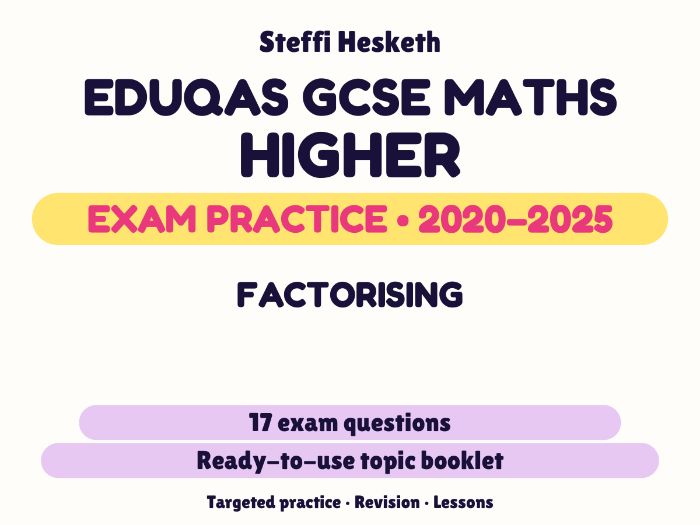 Eduqas GCSE Maths Higher: Factorising Exam Questions | 2020-2025
