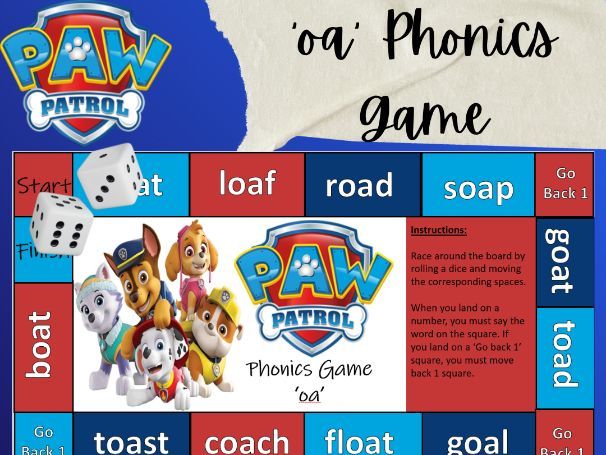 Paw Patrol 'oa' Phonics Game