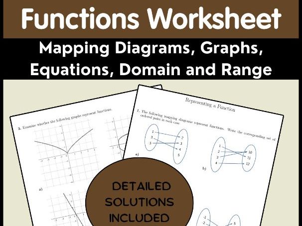 Functions Worksheet: Mapping Diagrams, Graphs, Equations, Domain and Range