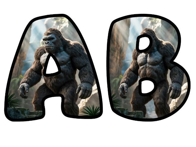 Giant Ape Creative Writing Themed Lettering Set | Classroom Display | Upper & Lowercase, 0-9