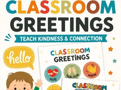 Classroom Greetings. Bright Classroom Rules & Decorations. Back To School.