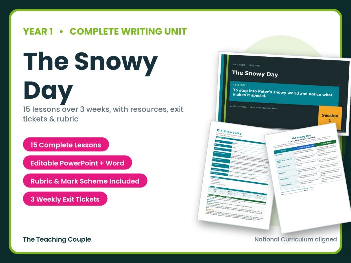The Snowy Day | Year 1 English Unit | 15 Complete Lessons + Resources + Mark Scheme