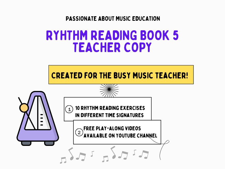 Book 5 Teacher Guide - Rhythm Reading exercises for music classrooms