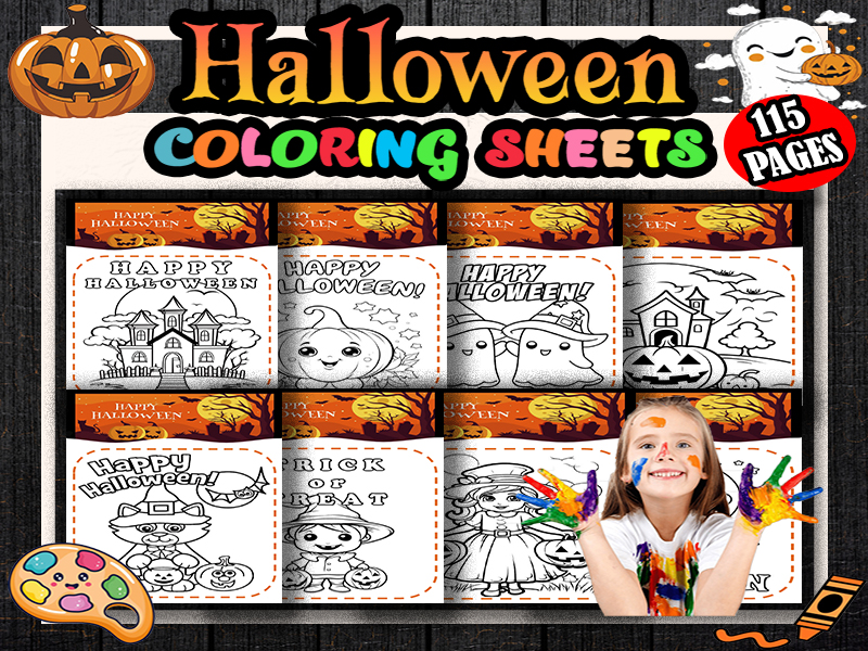Printable Halloween Coloring Pages for for EYFS / Nursery / Reception