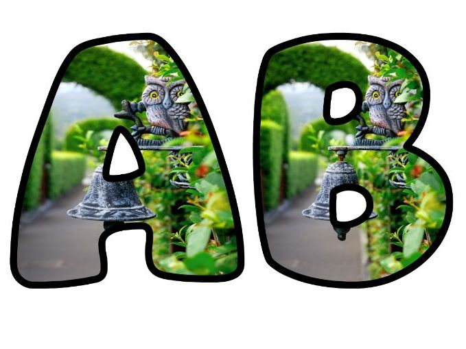Bell Asian Garden Classroom Display | Lettering Set | Upper & Lowercase, 0-9 and Signs