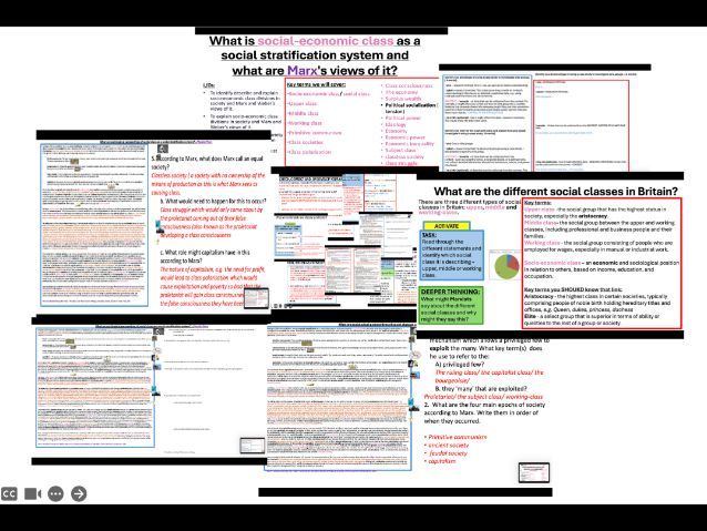 AQA GCSE Sociology: Social stratification - Social class (Marxist view)