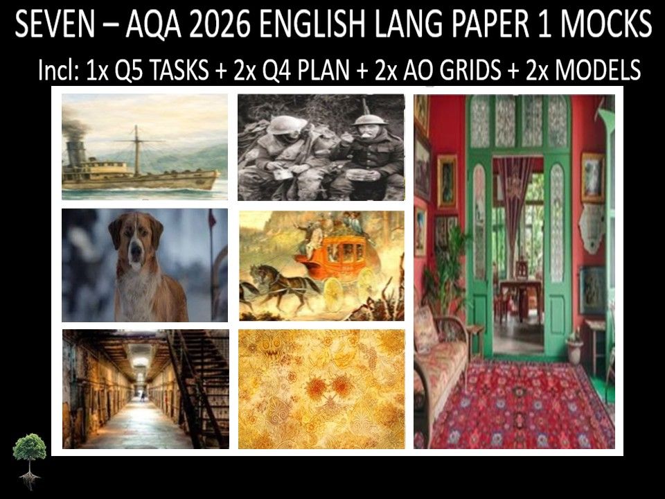 SEVEN - AQA PAPER 1 | 2026 FULL MOCKS | Q5 TASKS | Q4 PLAN | AO GRIDS | MODELS