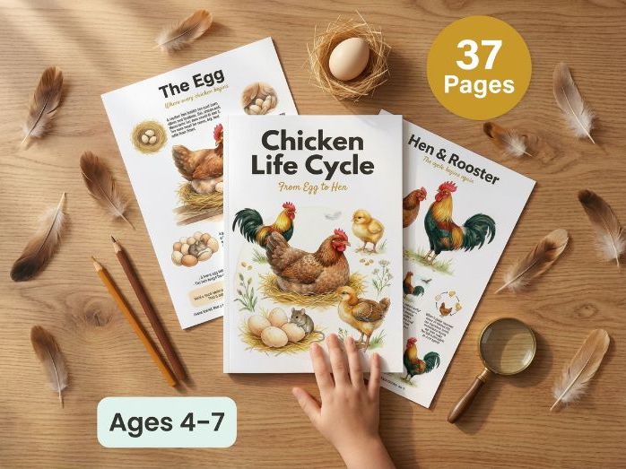 Chicken Life Cycle Worksheets | Egg to Chick | Ages 4-7 | Farm Science PDF
