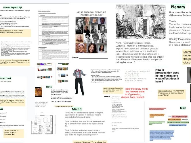 IGCSE English Literature Songs of Ourselves Volume 2, Part 3