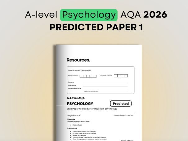 A-Level Psychology AQA Predicted Paper 1 2026