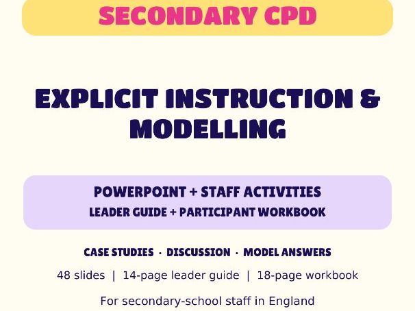 Explicit Instruction & Modelling | Secondary CPD