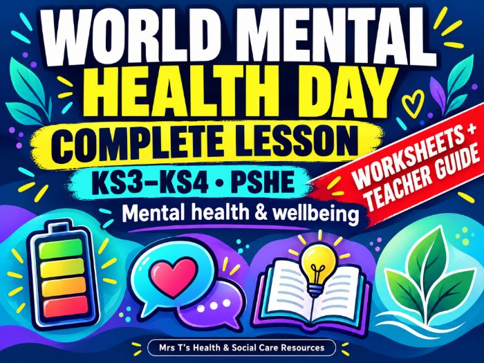 World Mental Health Day | Complete Mental Health & Wellbeing Lesson + Worksheets & Teacher Guide