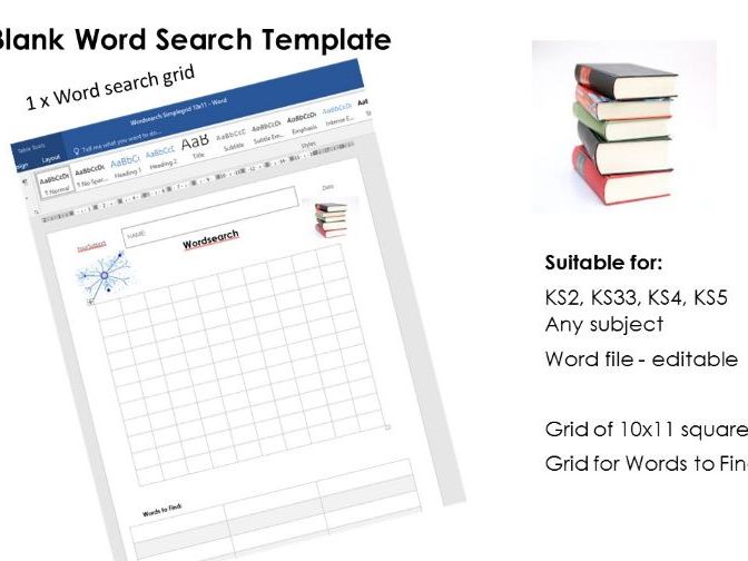 Blank Wordsearch Grid Template