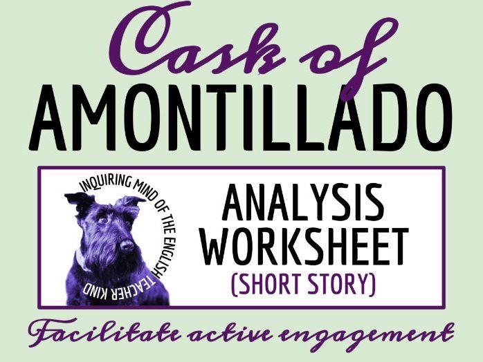 "The Cask of Amontillado" by Edgar Allan Poe Close Reading Analysis Worksheet