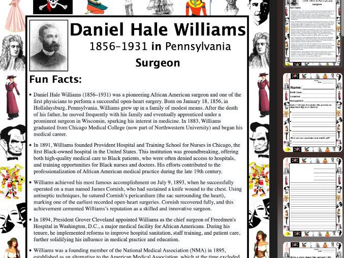 Daniel Hale Williams PACKET & ACTIVITIES, Important Historical Figures Series
