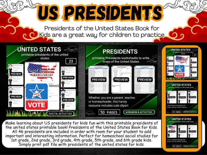 printable presidents of the united state