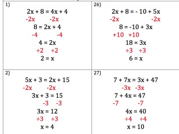 Maths Ks Gcse Three Step Linear Equations Questions And Worked Hot Sex Picture