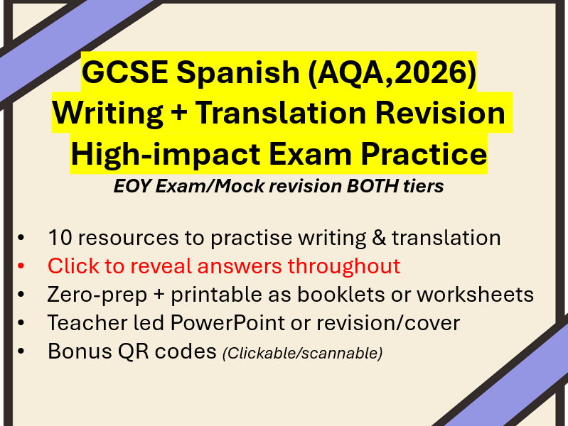 GCSE Spanish Writing+Translation Revision Toolkit: High-impact Exam Practice  (AQA, 2026)