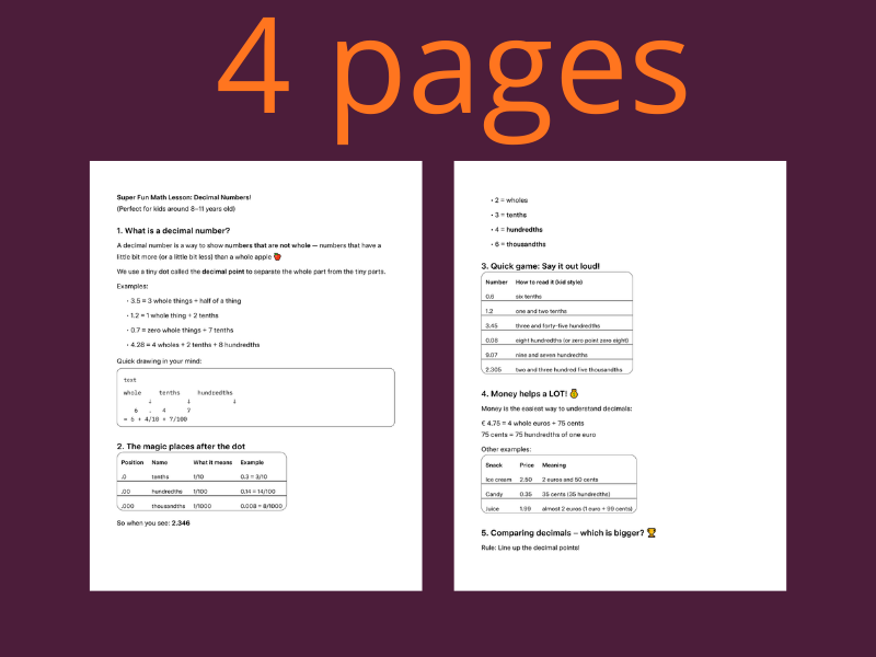 Super Fun Decimals: A Complete Introduction for Kids (Ages 8-11)