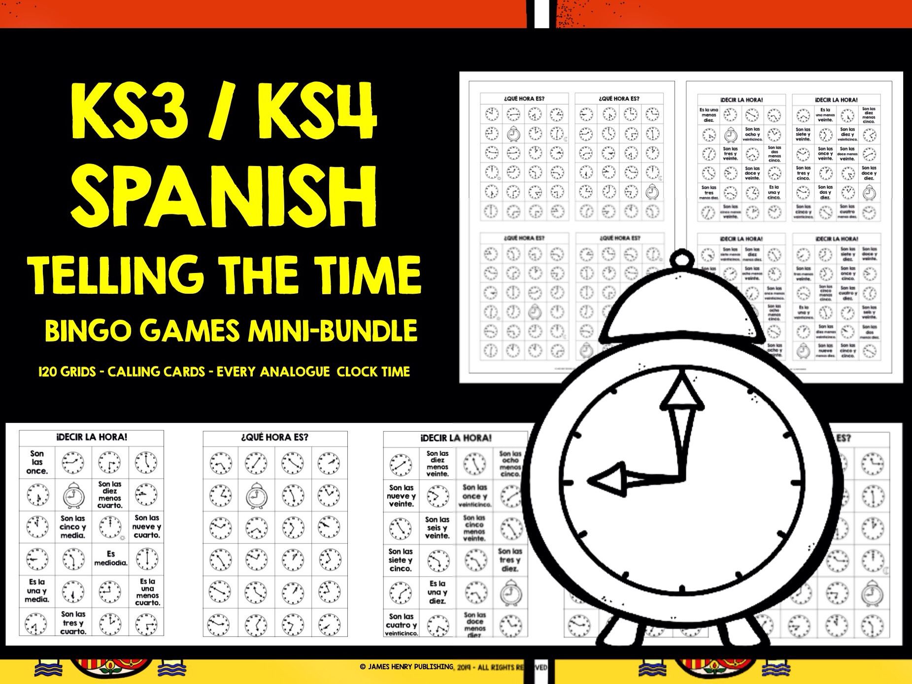 SPANISH TELLING THE TIME BINGO MINI-BUNDLE