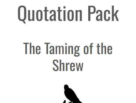 Taming of the Shrew - Key Quotation Booklet