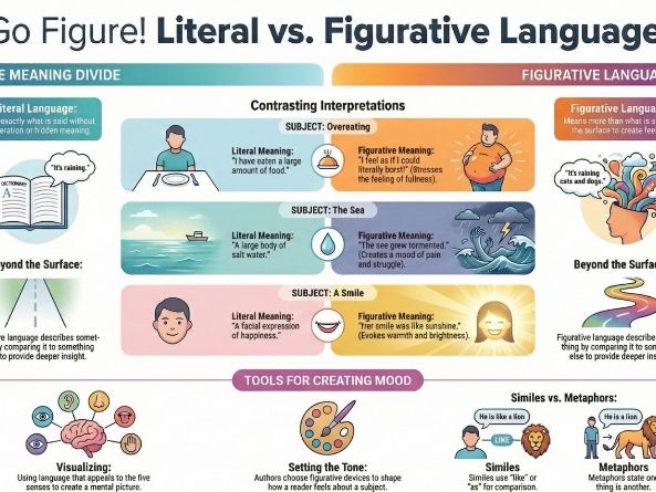 Literal vs Figurative Language Infographic | English Classroom Poster |