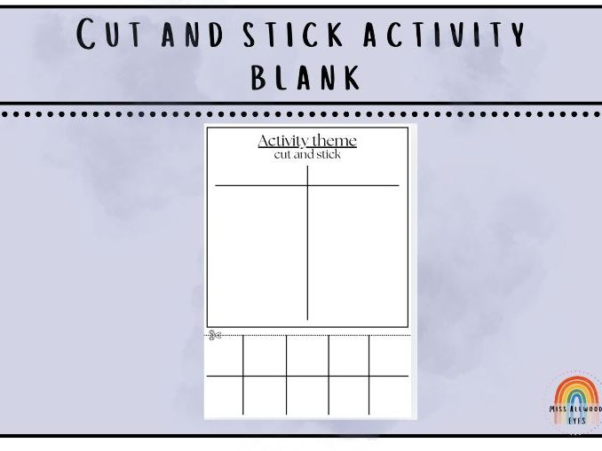 Blank Cut and Stick Sorting Activity | EYFS Reception KS1 | Free