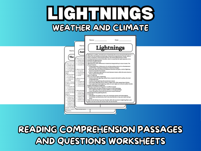 Lightnings - Weather and Climate Reading Comprehension Passages ...
