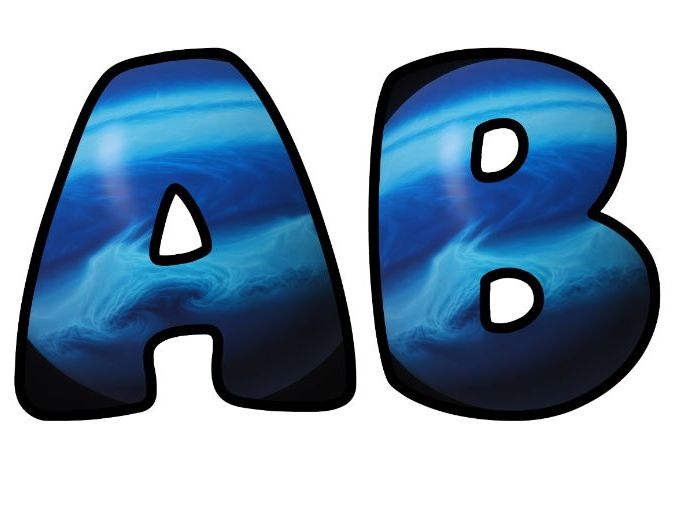 Neptune Solar System Planet Classroom Display | Lettering Set | Upper & Lowercase, 0-9 and Signs