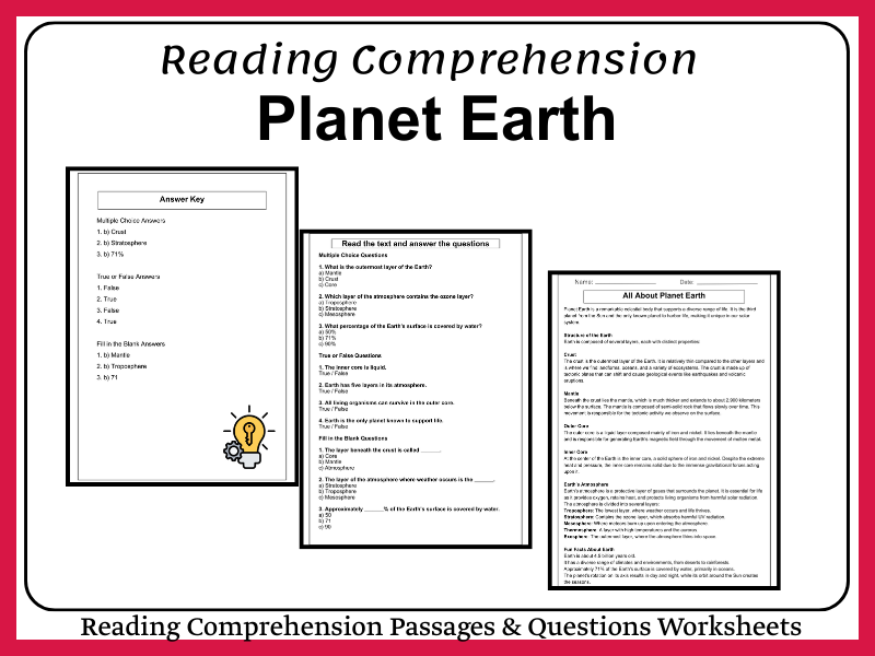 Comprehensive Worksheet: All About Planet Earth