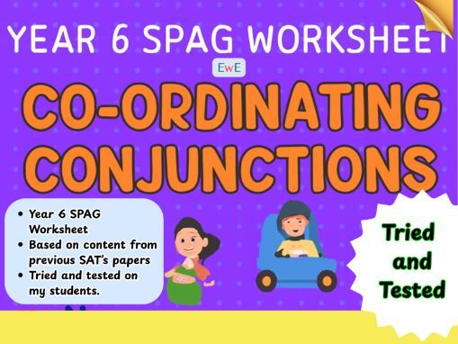 Co-Ordinating Conjunctions- Year 6 SPAG - SAT's GRAMMAR  Worksheet