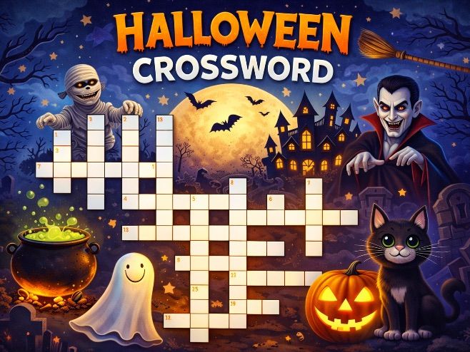 Halloween colour-in crossword