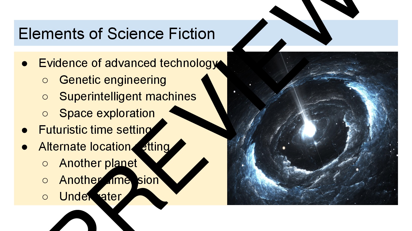 Creative Writing Science Fiction Unit Plan & Materials Teaching