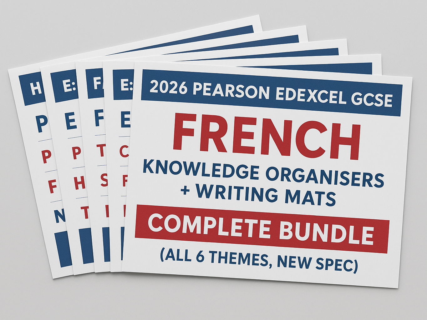 2026 Pearson Edexcel GCSE French Knowledge Organisers + Writing Mats – Complete Bundle (All 6 themes, New Spec) French only