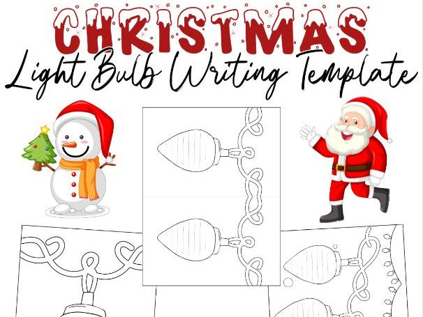 Christmas Light Bulb Writing Template | Triangular Bulbs, Christmas Lights