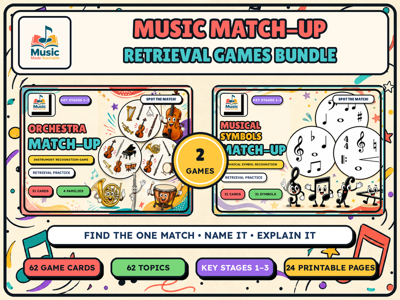 Music Match-Up Retrieval Games Bundle
