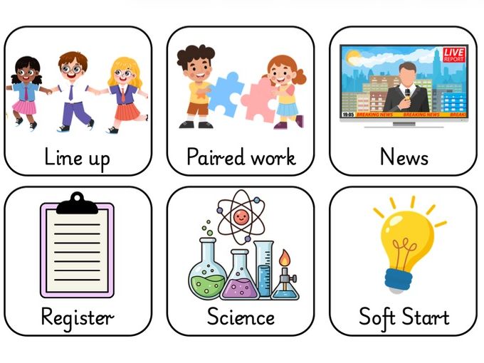 Visual Timetable Cards for Class Routine